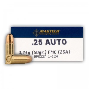Magtech 6.35mm Browning FMJ, 50grs