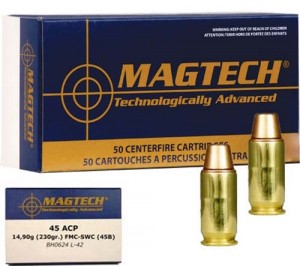 Magtech .45 ACP FMJ SWC, 230grs