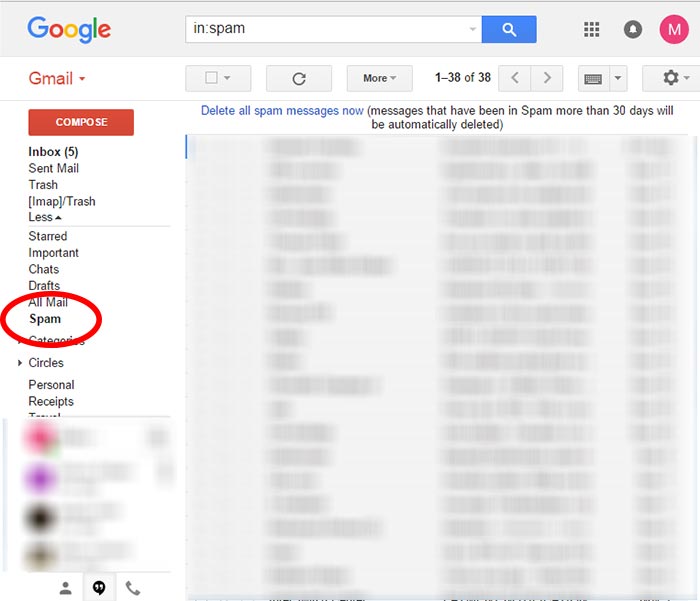 Spam folder Gmail