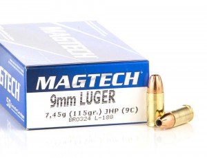 Magtech 9mm Luger JHP, 115grs